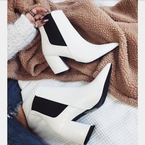 The Miya// white croc print bootie